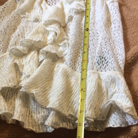 Ralph Lauren ruffle knit vest cottagecore girly cream white country boho hippie - Picture 7 of 7